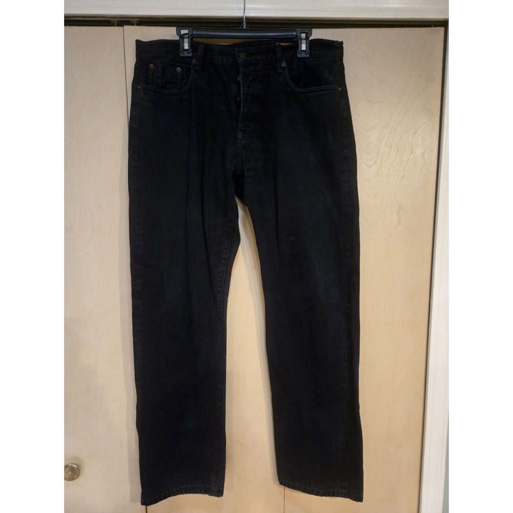 Jean Shop Black Button Fly Jeans Mens 38x31 Tag 36 Straight Leg